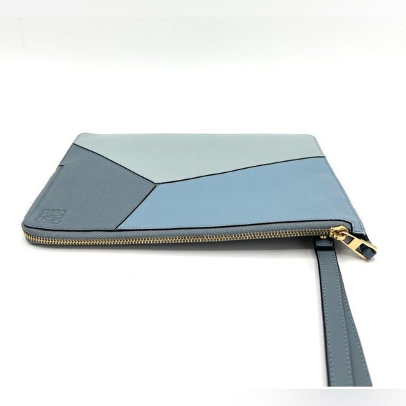 Loewe Multi Blues Puzzle Zip clutch w/ wristlet - Picture 5 of 8